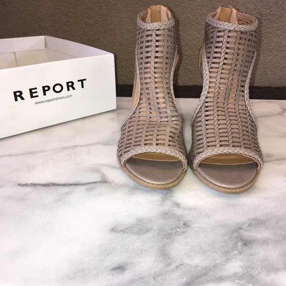 Report Shoes - ❌REPORT Khaki Woven front Sandle w/heel 9.5 NEW
